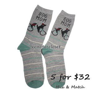 LeGale Women's Dog Mom Crew Socks NWT